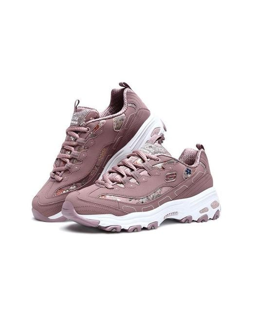 Skechers Purple (Wmns) D'Lites Low-Top Clunky Shoes