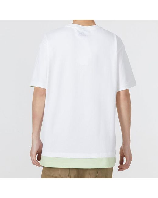 Adidas White Colorblock Athleisure Casual Sports Short Sleeve T-Shirt for men