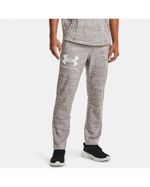 Under Armour Gray Rival Terry Logo Fleece Sweatpants for men