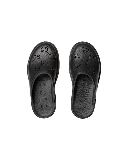 Gucci Black (Wmns) Platform Perforated G Sandal Rubber'