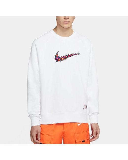 Nike White Sportswear Casual Sports Crew-Neck for men