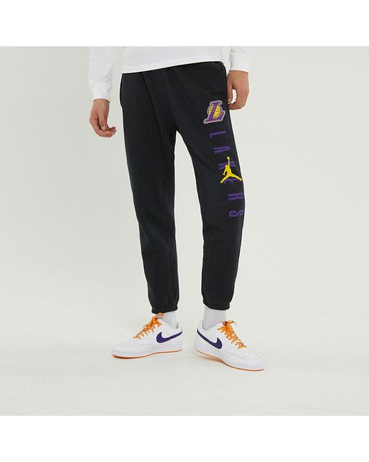 Nike Blue Nba Courtside Statement Edition Los Angeles Lakers Bundle Feet Sports Long Pants for men