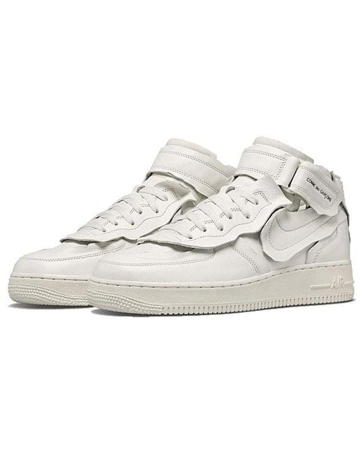 Nike White X Comme Des Garcons Air Force 1 Mid 'Triple' for men