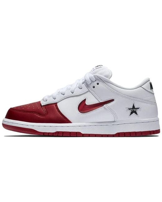 Nike White X Supreme Sb Dunk Low 'Varsity' for men