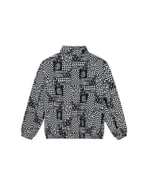 Vans Black Ss22 Grid Full Print Jacket Couple Style for men