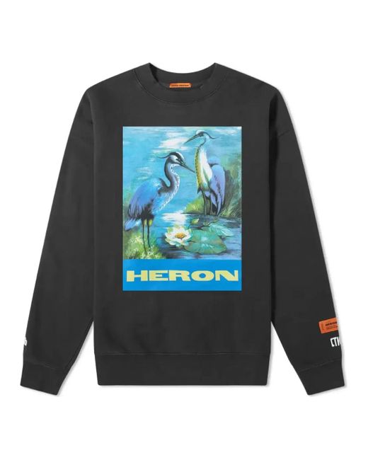 Heron Preston Blue Heron Crew Sweatshirt for men