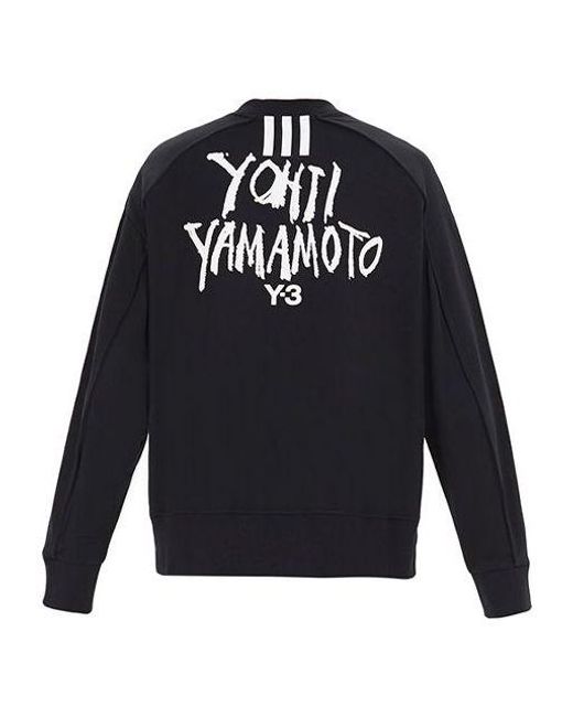 Adidas Blue Y-3 Yohji Yamamoto Back Logo Print Sweatshirt for men