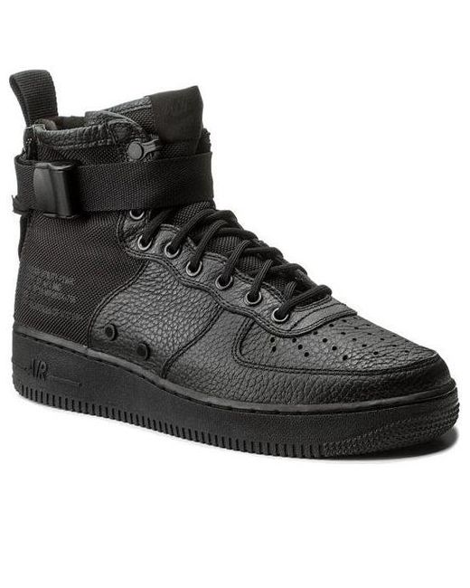 Nike Black Sf Air Force 1 Mid Shoe for men