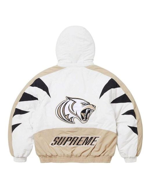 Supreme Gray Wildcat Sideline Puffer Jacket for men