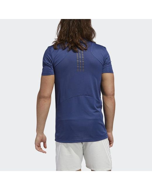 Adidas Blue Trg Tee H.Rdy Sports Gym Training Round Neck Short Sleeve for men