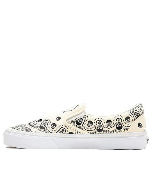 Vans White Classic Slip-On 'Bandana for men