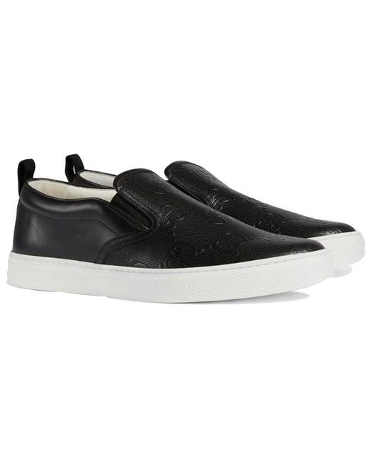 Gucci Black Slip-On 'Gg Embossed for men