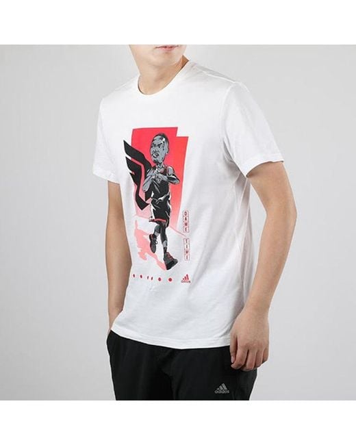 Adidas White Dame Gu Teebasketballsportsshort-Sleeve for men