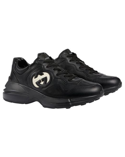 Gucci Black Rhyton 'Interlocking G for men