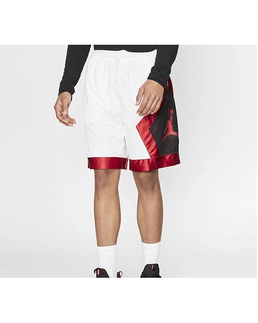 Nike White Jumpman Diamond Mesh Splicing Basketball Shorts for men