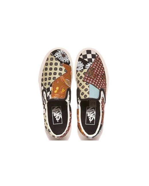 Vans White Classic Slip-On 'Tiger Patchwork' for men