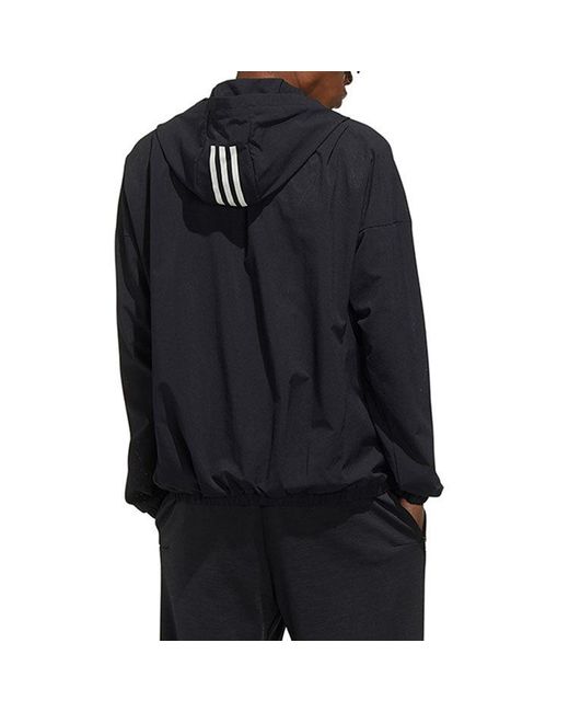 Adidas Blue Casual Sports Hooded Jacket for men