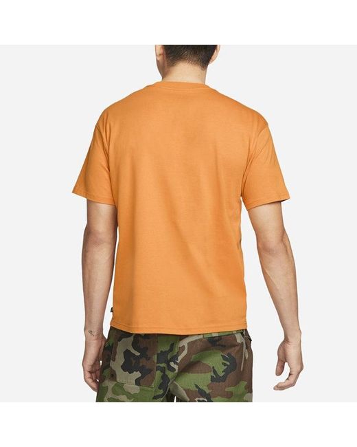 Nike Yellow Sb Cactus Printing Skateboard Round Neck Short Sleeve T-Shirt for men