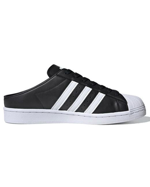 Adidas Black Superstar Slip-On Backless Mule 'Core' for men