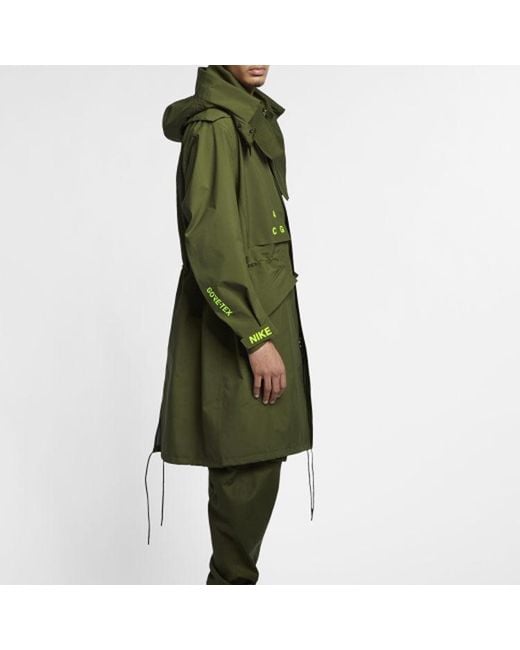 Nike Green Lab Acg Gore-tex Casual Hooded Long Jacket Olive for men