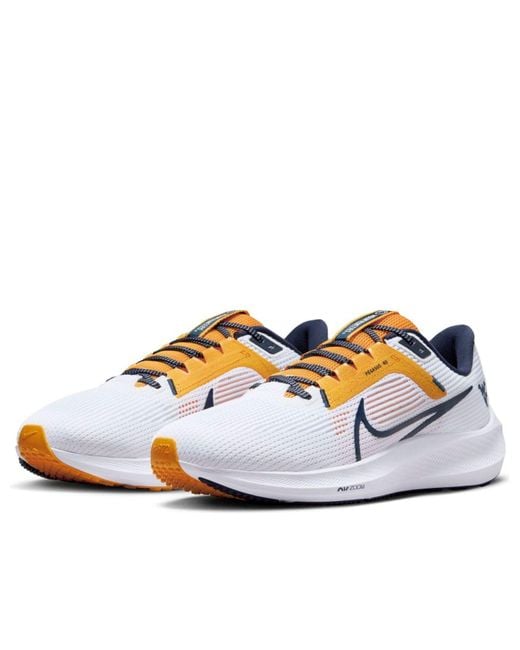 Nike White Pegasus 40 (west Virginia) Road Running Shoes for men