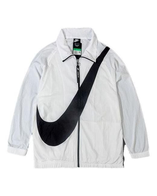 Nike White (Wmns) Collar Big Swoosh Jacket