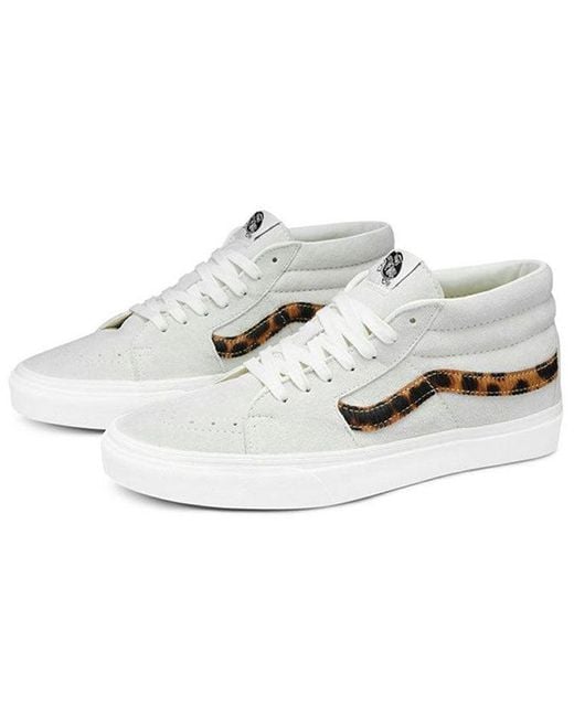 Vans White Sk8-Mid Retro Mid-Top Casual Canvas Shoes for men