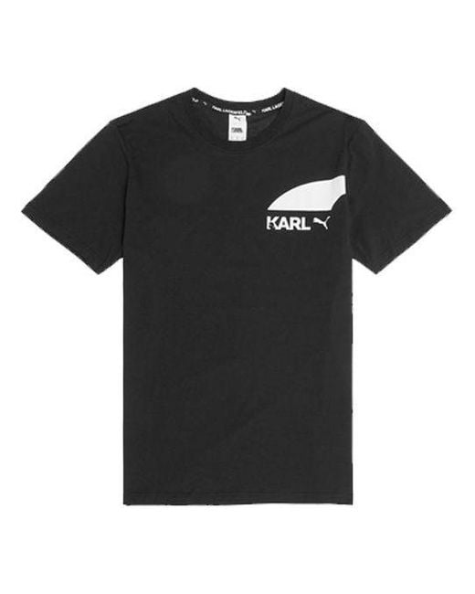 PUMA Black Fendi Crossover Round Neck Short Sleeve for men