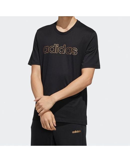 Adidas Black Ess Br Tee Sports Stylish Round Neck Short Sleeve for men