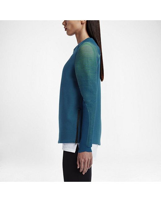Nike Blue (Wmns) Sportswear Tech Fleece Crew Abyss'