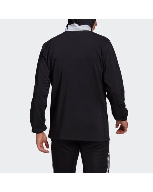 Adidas Blue Tiro21 Wb Soccer/Football Training Sports Hooded Logo Jacket for men