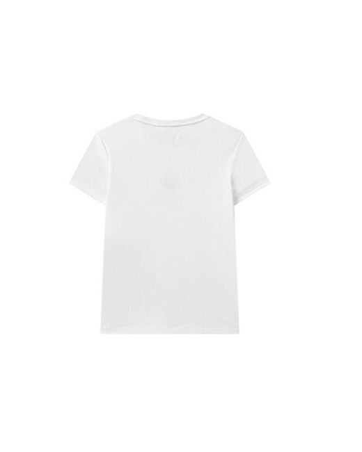 Fila White (Wmns) Bear Pattern Round Neck Pullover Short Sleeve