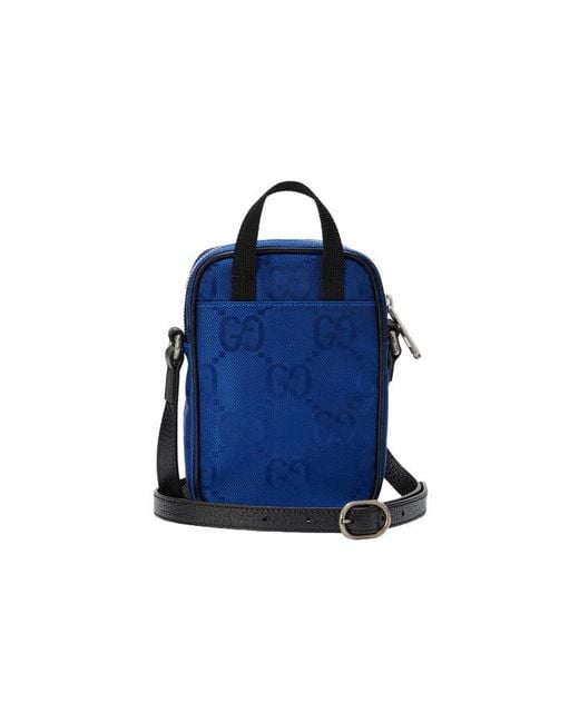 Gucci Blue Off The Grid Otg Environmental Friendly Series Logo Leather Logo Nylon Handbag Mini for men