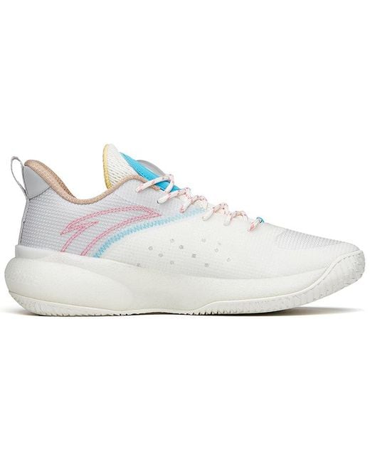 Anta White Cement Bubble Basketball Shoes Multi' for men