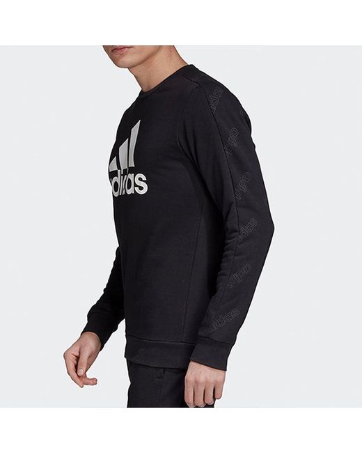 Adidas Blue Fav Swt Round Collar Long Sleeve for men