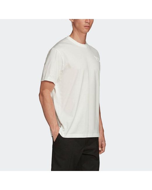 Adidas White Y-3 Ss21 Casual Logo Short Sleeve T-Shirt for men
