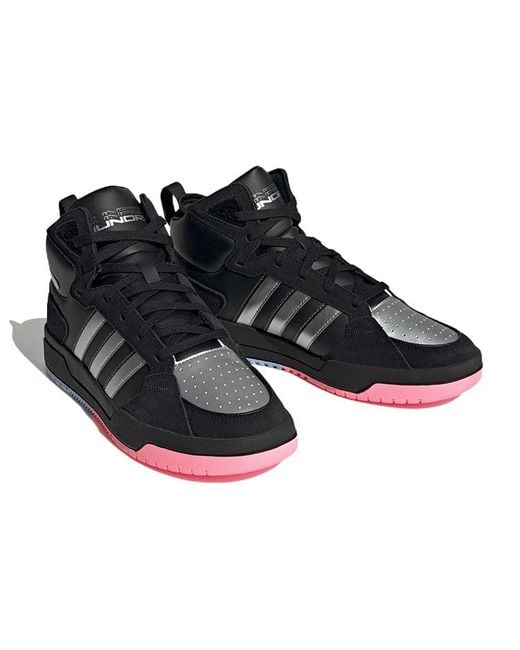 Adidas Black Neo 100Db Mid Basketball Shoes Metallic' for men