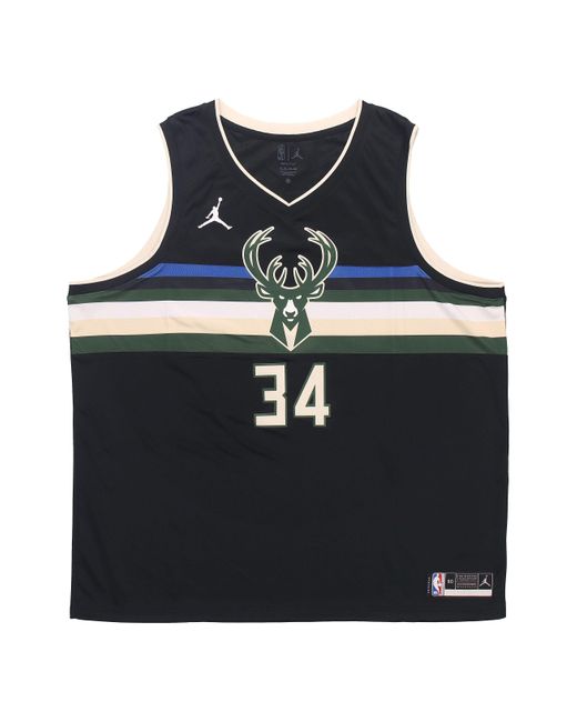 Nike Black Nba Milwaukee Bucks Statement Edition Swingman Jersey 'Giannis Antetokounmpo 34' for men