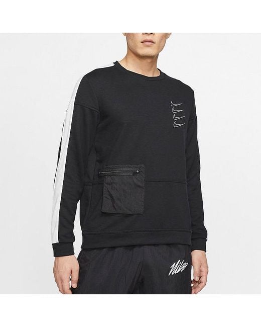 Nike Black Dri-Fit Logo Knit Quick Dry Training Pullover for men