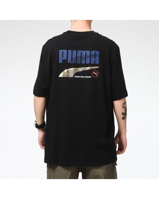 PUMA Black Team Graphic T-Shirt for men
