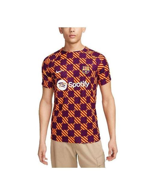 Nike Red Barcelona Fc Pre Match Soccer Jersey for men