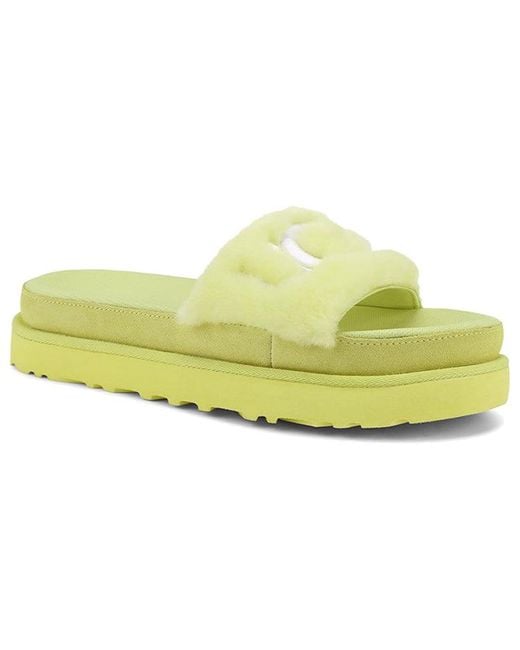Ugg Yellow (Wmns) Laton Fur Slide Slippers