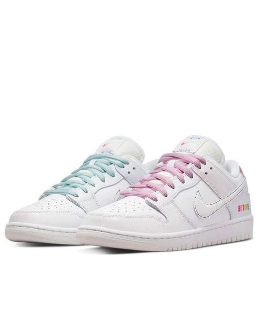 Nike White Sb Dunk Low 'Be True' for men