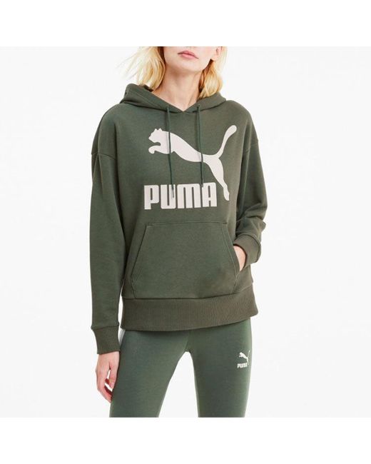 PUMA Green (Wmns) Classics Logo Hoodie