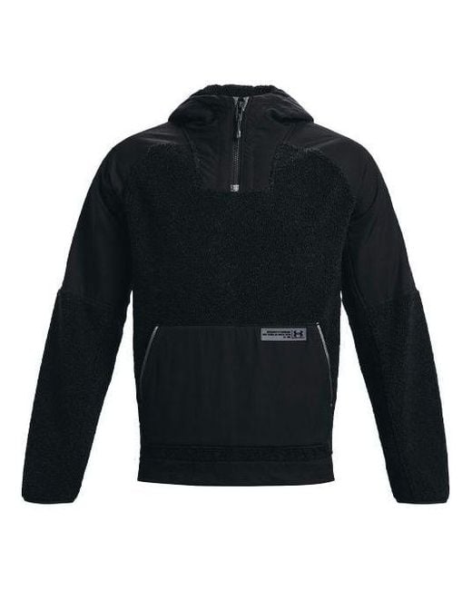 Under Armour Blue Mission Boucle Anorak Hoodie for men