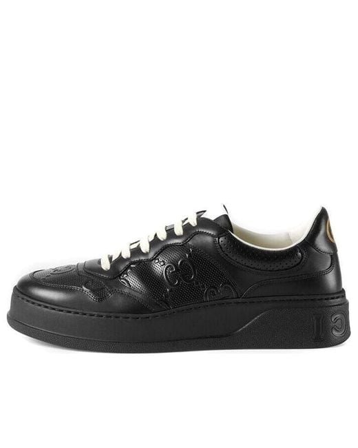 Gucci Black Gg Embossed Sneaker Leather' for men