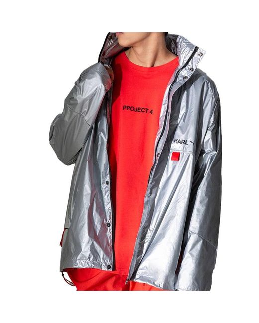 PUMA Gray Zipper Woven Sports Jacket for men