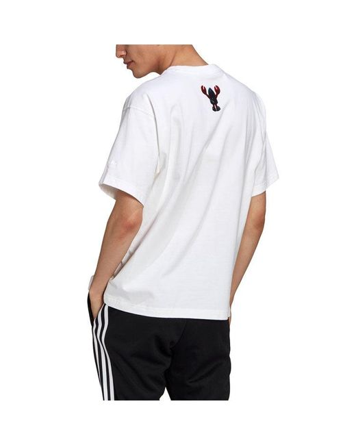 Adidas White Originals Artist Tee Ss Dragon Pattern Pocket Short Sleeve for men