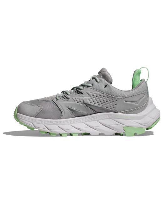 Hoka One One Gray Anacapa Low Gore-Tex 'Harbor Mist Lime Glow'