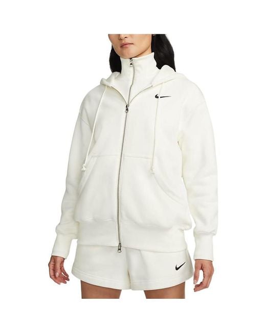 Nike White (Wmns) Sportswear Tech Fleece Full-Zip Hoodie